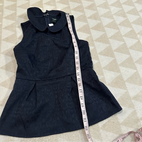 J crew peplum top sleeveless brocade jacquard Peter Pan collar - Picture 2 of 5